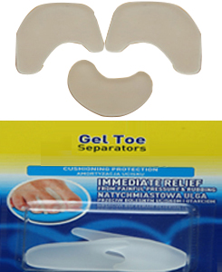 Gel Toe Separators help immediate relief and protection from the pain and soreness